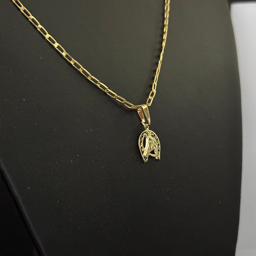 Corrente Long 1mm + Pingente da sua Escolha (Banhado a Ouro 18k)