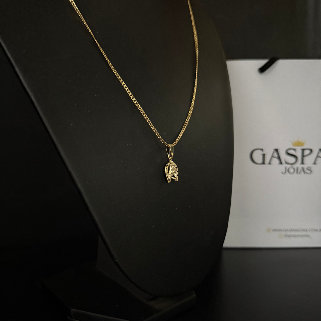 Corrente Grummet 2mm + Pingente da sua Escolha (Banhado a Ouro 18k)