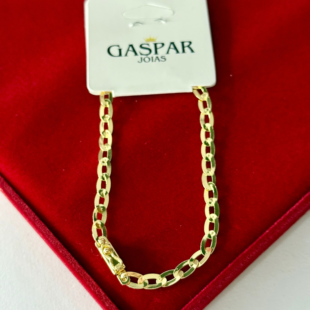 Pulseira Elo Laminada Elo Chapeado 2mm 100% Moeda Antiga Premmium Identico Ouro 18k