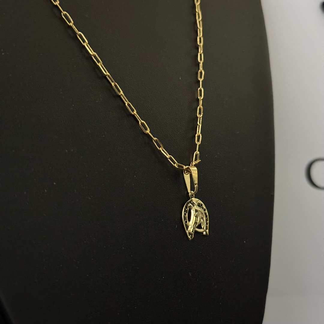 Corrente Cartier Boleada 2mm + Pingente da sua Escolha (Banhado a Ouro 18k)