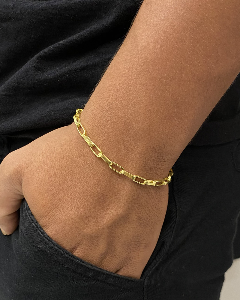 PULSEIRA TIJOLINHO 4MM - 21CM - MOEDA ANTIGA
