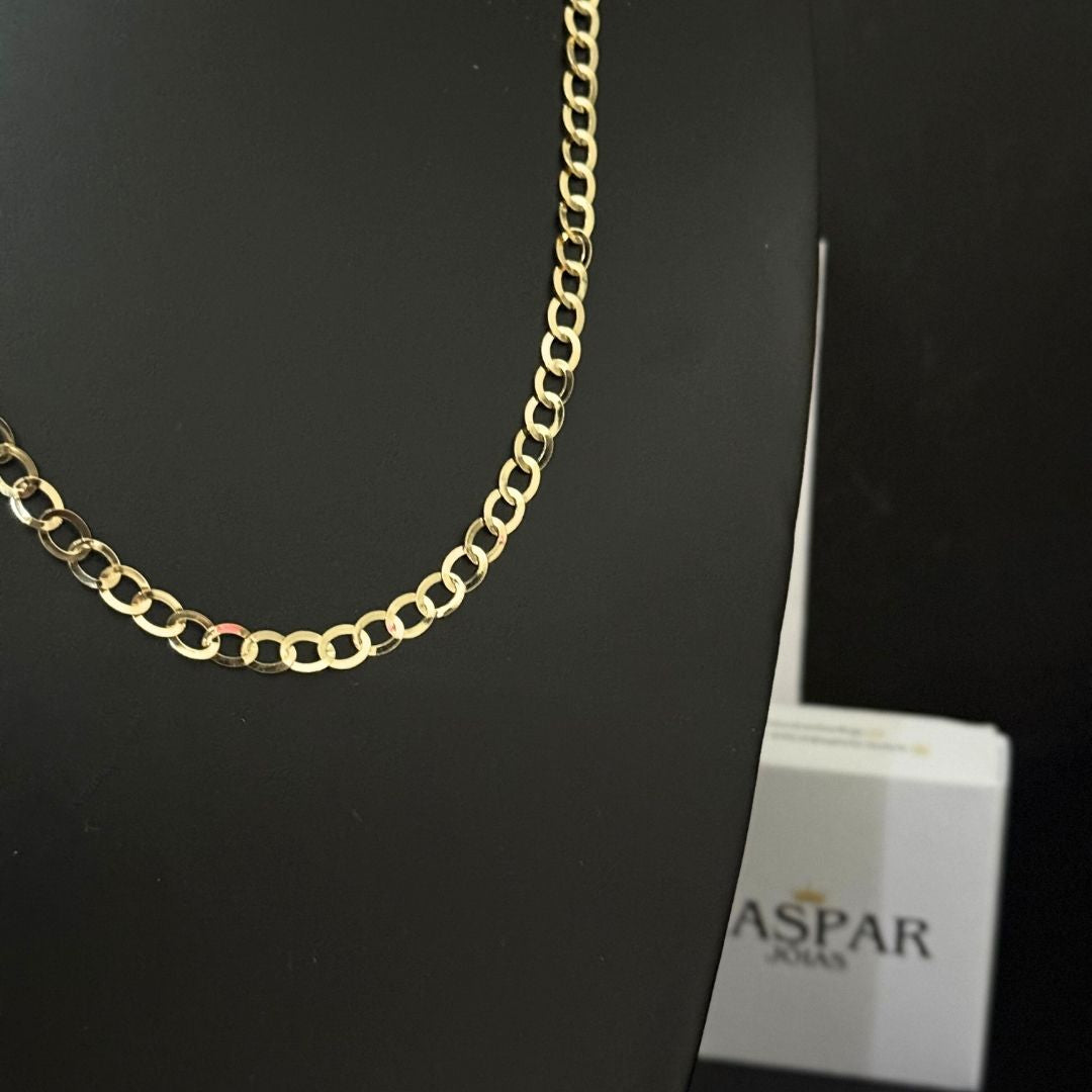 Corrente Elo Redondo Laminada 5mm - Moeda Antiga Italiana Envernizada + Banho de 10 Millessimos Ouro 18K