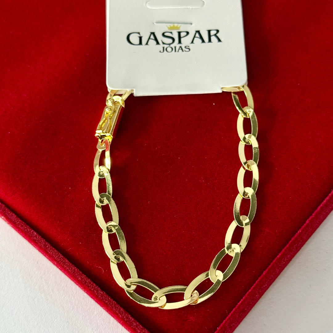 Pulseira Chapeada - Moeda Antiga Italiana + Verniz + Banho de 10 Millessimos Ouro