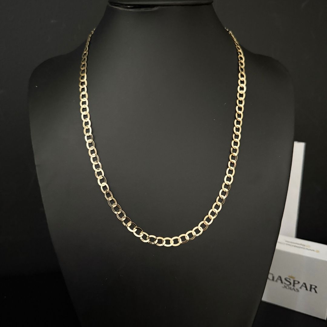 Corrente Elo Redondo Laminada 5mm - Moeda Antiga Italiana Envernizada + Banho de 10 Millessimos Ouro 18K