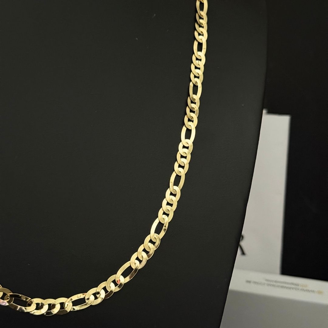 Corrente 3X1 Laminada 6mm - Moeda Antiga Italiana Envernizada + Banho de 10 Millessimos Ouro