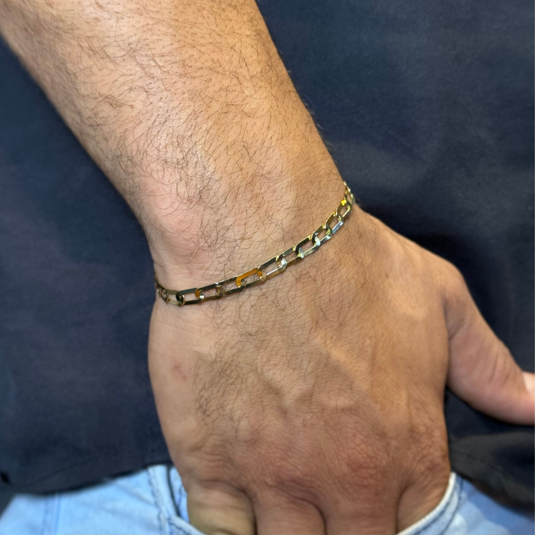 Kit Corrente e Pulseira Long 4mm + Pingente Cavalo- Moeda Antiga Italiana + Verniz + Banho de 10 Millessimos Ouro