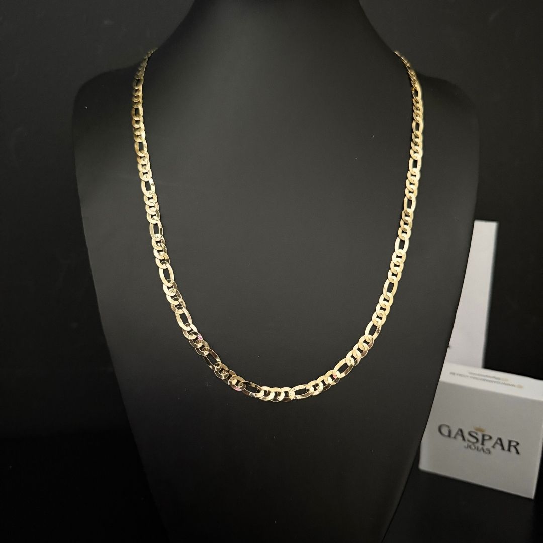 Corrente 3X1 Laminada 6mm - Moeda Antiga Italiana Envernizada + Banho de 10 Millessimos Ouro