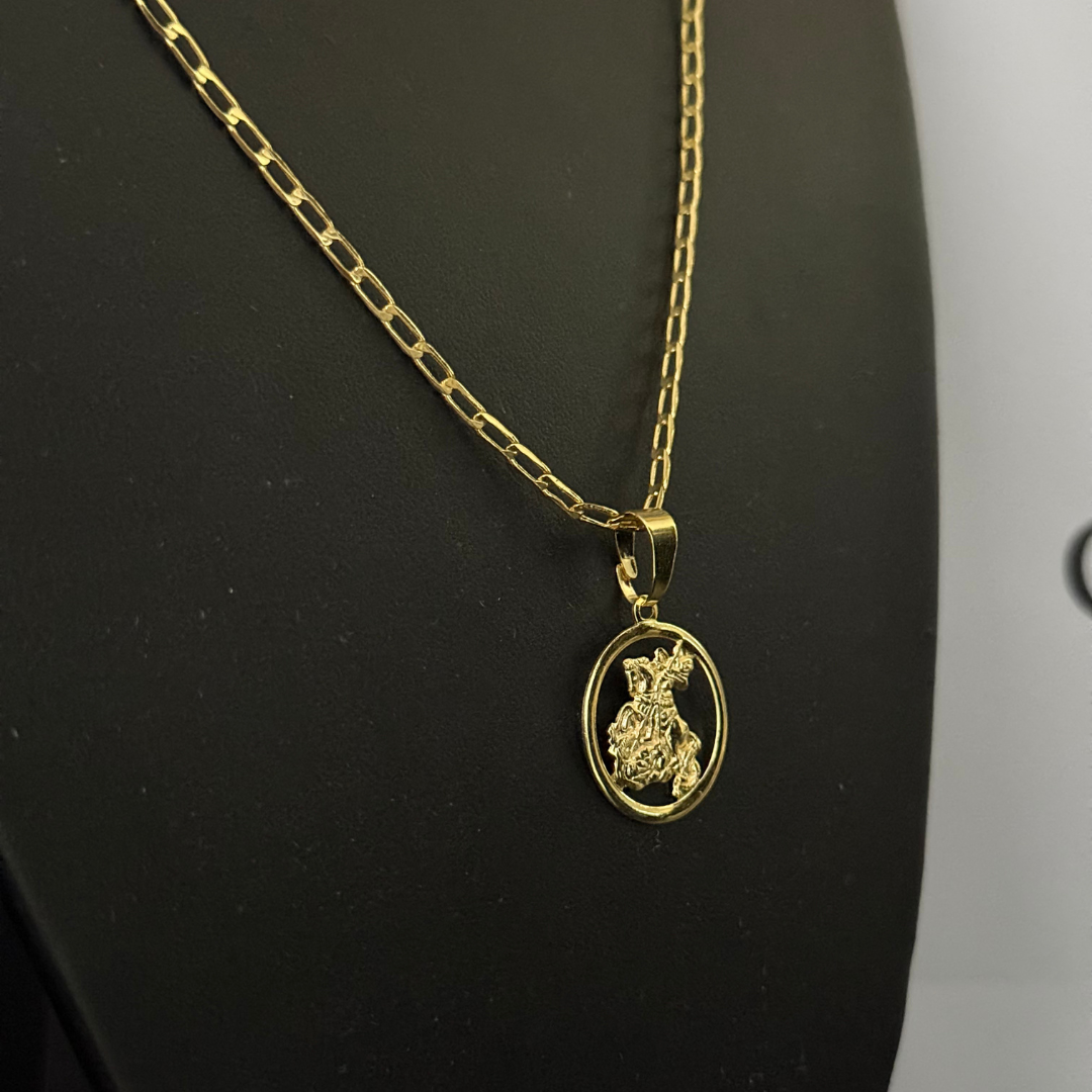 Corrente Long 1mm + Pingente da sua Escolha (Banhado a Ouro 18k)