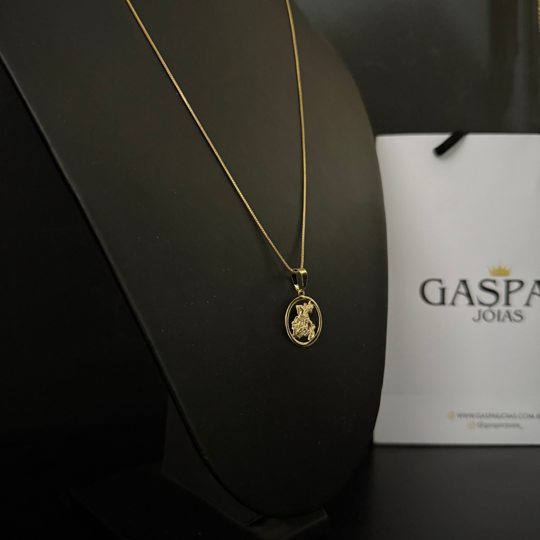 Corrente Veneziana 1mm + Pingente da sua Escolha (Banhado a Ouro 18k)