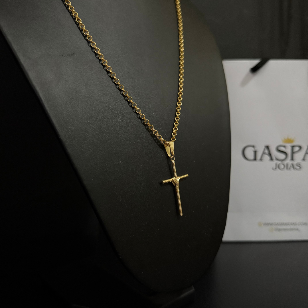 Corrente Elo Português 2mm + Pingente da sua Escolha (Banhado a Ouro 18k)