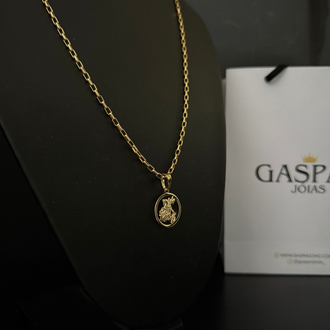 Corrente Tijolinho 2mm + Pingente da sua Escolha (Banhado a Ouro 18k)