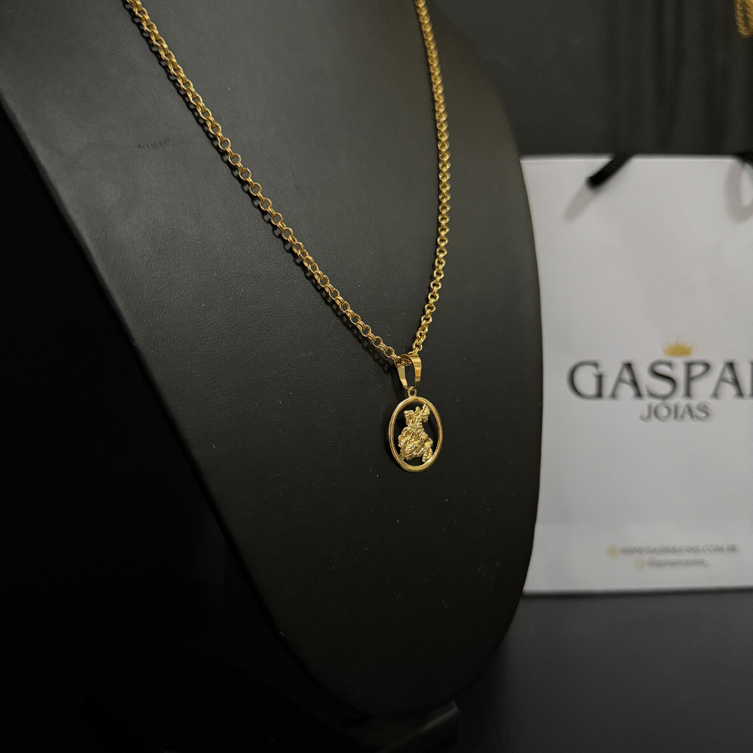 Corrente Elo Português 2mm + Pingente da sua Escolha (Banhado a Ouro 18k)