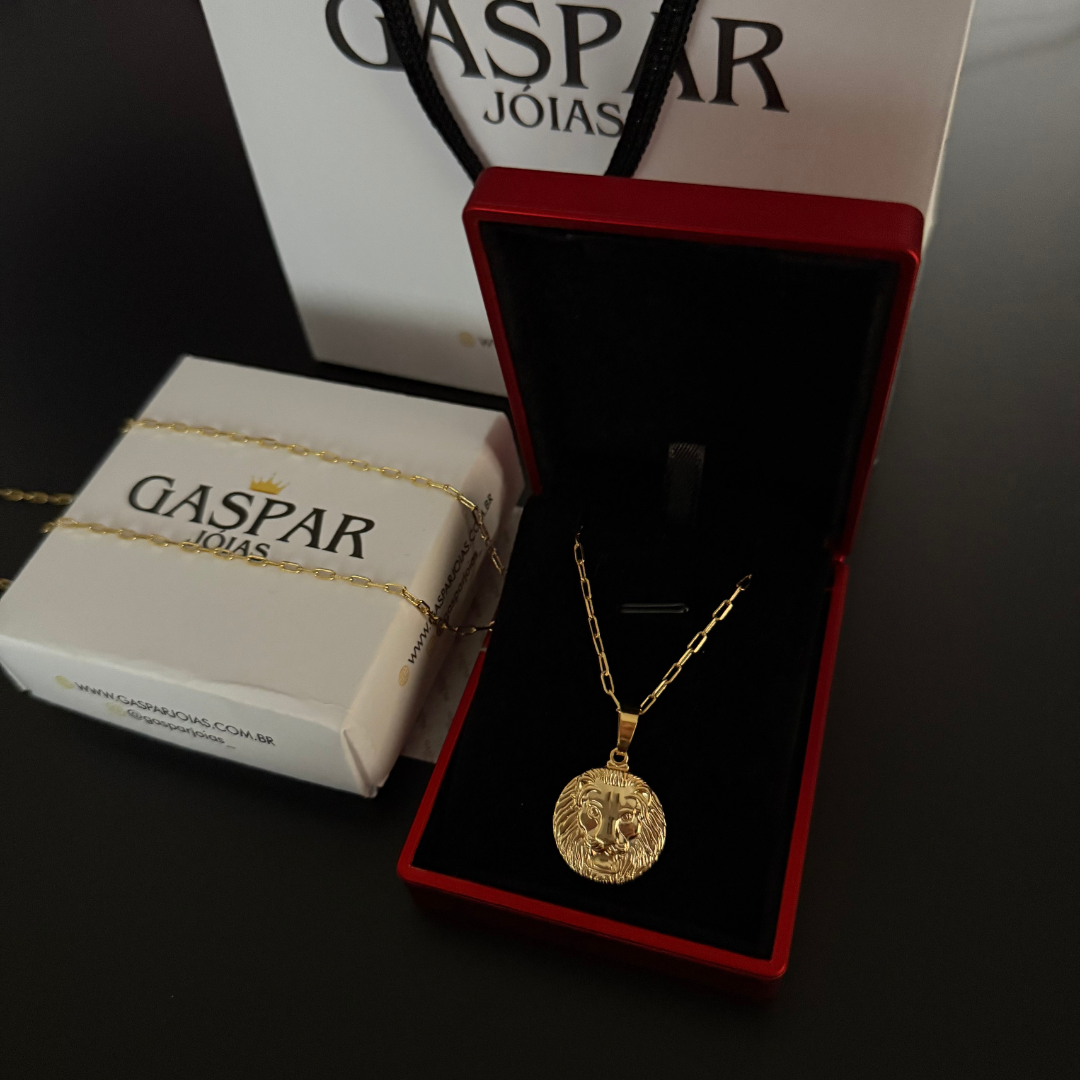 Corrente Tijolinho Boleada 2mm + Pingente da sua Escolha (Banhado a Ouro 18k)