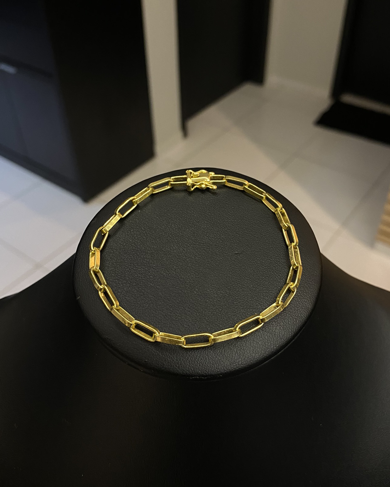PULSEIRA TIJOLINHO 4MM - 21CM - MOEDA ANTIGA