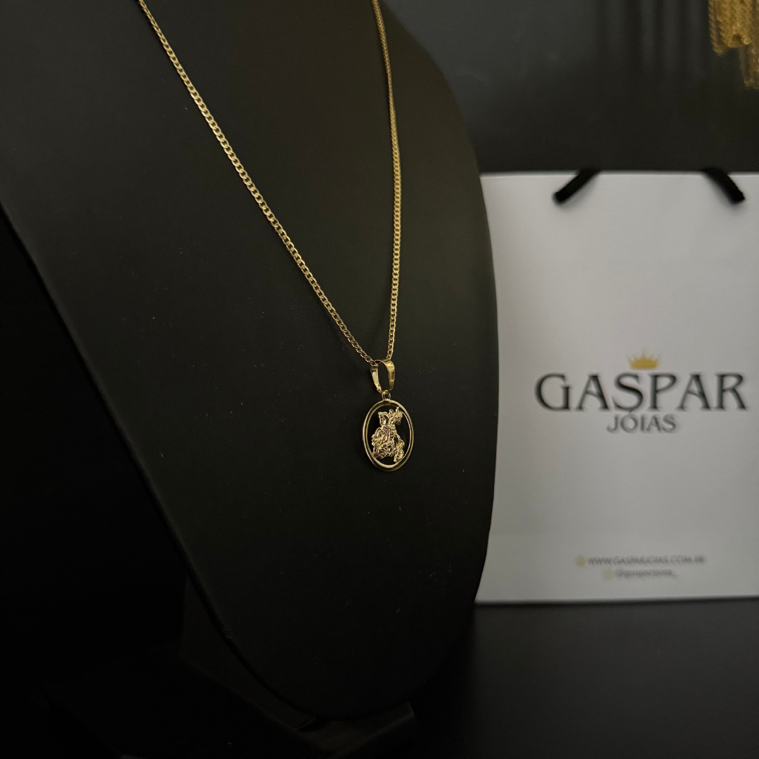 Corrente Grummet 2mm + Pingente da sua Escolha (Banhado a Ouro 18k)