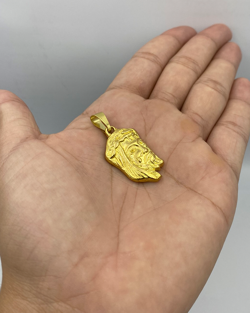 PINGENTE ROSTO DE CRISTO CHORANDO - 3x2cm - MOEDA ANTIGA