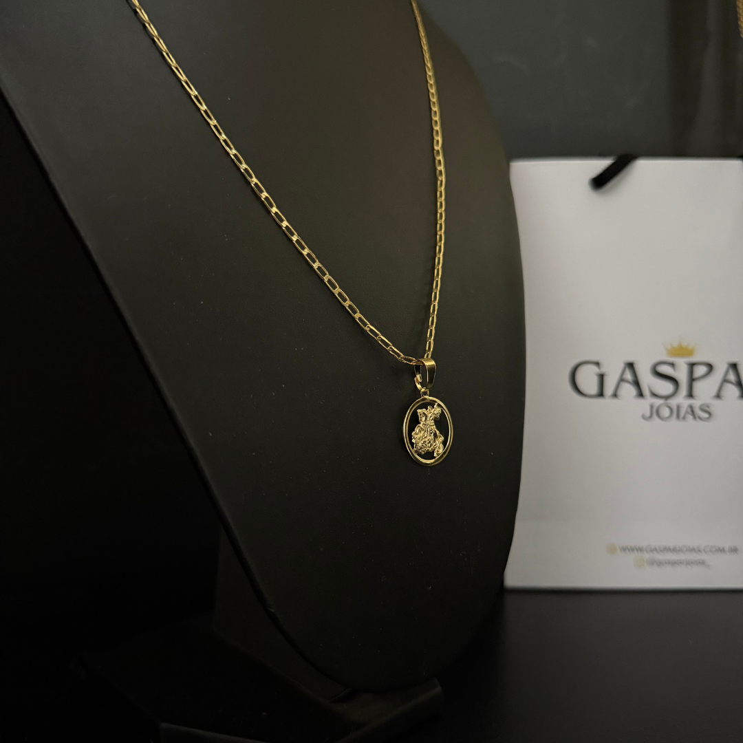 Corrente Long 1mm + Pingente da sua Escolha (Banhado a Ouro 18k)