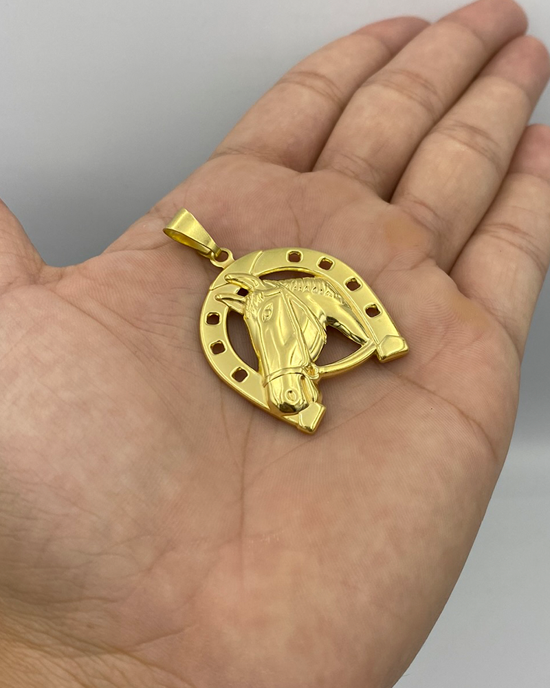 PINGENTE FERRADURA GRANDE - 4x3,3cm - MOEDA ANTIGA