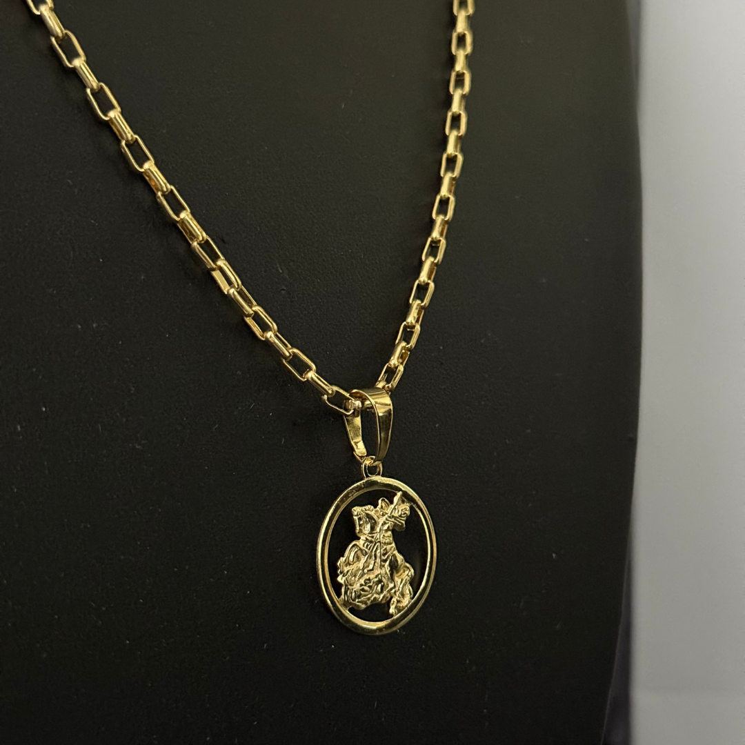 Corrente Tijolinho 2mm + Pingente da sua Escolha (Banhado a Ouro 18k)