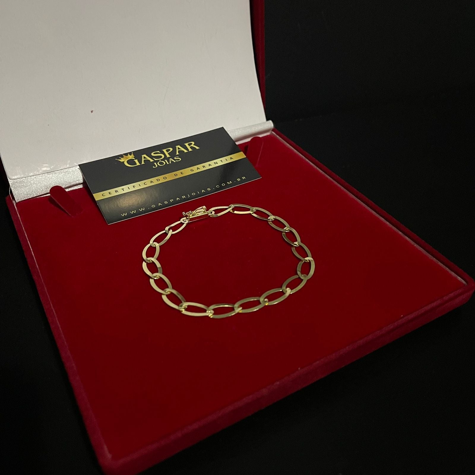 Pulseira Elo Laminada Elo Oval 6mm 100% Moeda Antiga Premmium Identico Ouro 18k