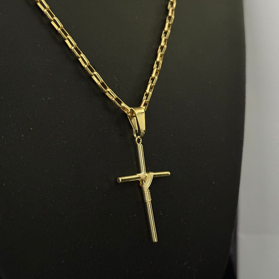 Corrente Tijolinho 2mm + Pingente da sua Escolha (Banhado a Ouro 18k)