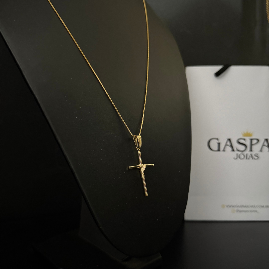 Corrente Veneziana 1mm + Pingente da sua Escolha (Banhado a Ouro 18k)