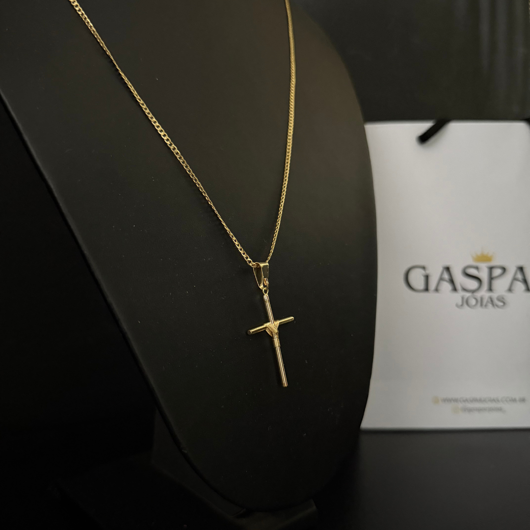 Corrente Grummet 2mm + Pingente da sua Escolha (Banhado a Ouro 18k)