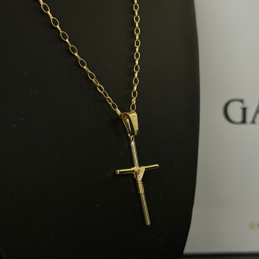 Corrente Tijolinho Redonda 2mm + Pingente da sua Escolha (Banhado a Ouro 18k)