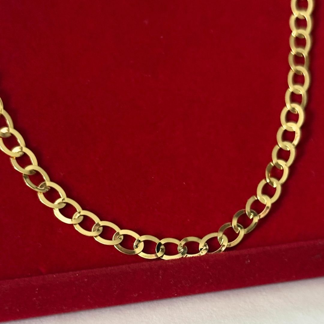 Corrente Elo Redondo Laminada 5mm - Moeda Antiga Italiana Envernizada + Banho de 10 Millessimos Ouro 18K