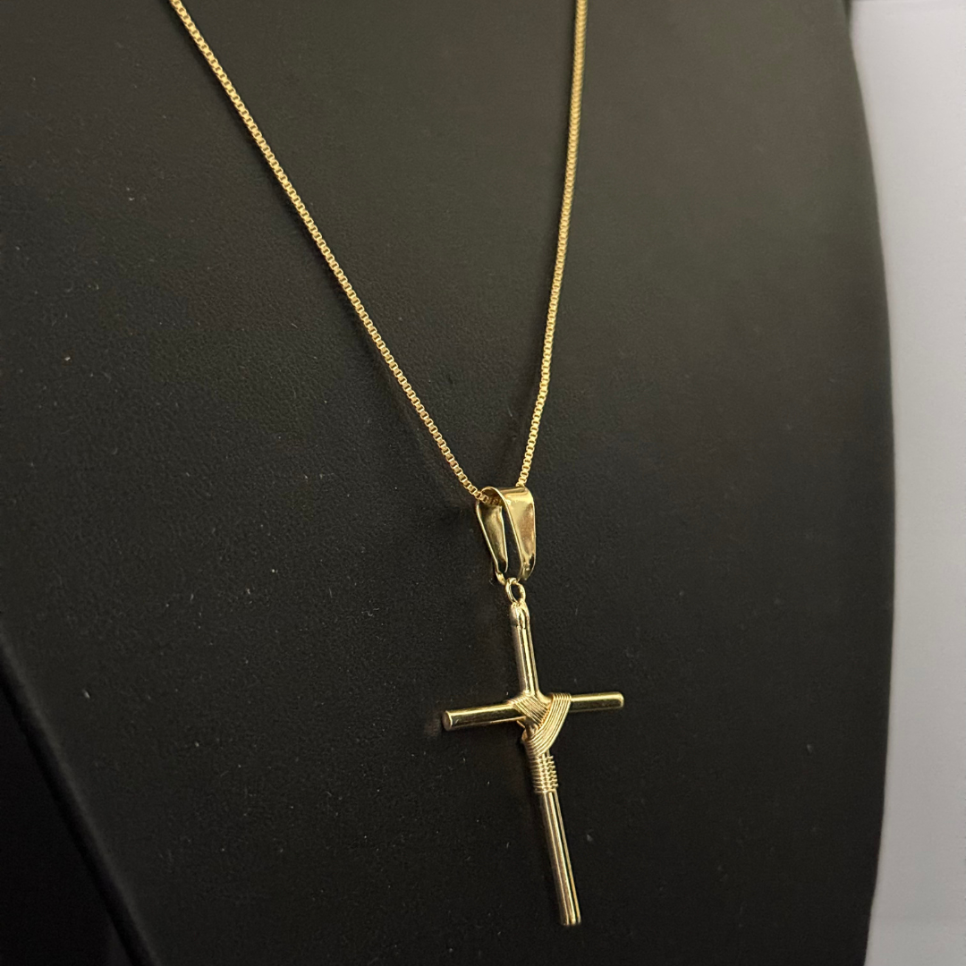 Corrente Veneziana 1mm + Pingente da sua Escolha (Banhado a Ouro 18k)