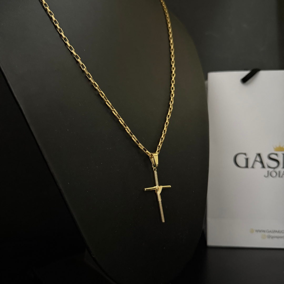 Corrente Tijolinho 2mm + Pingente da sua Escolha (Banhado a Ouro 18k)