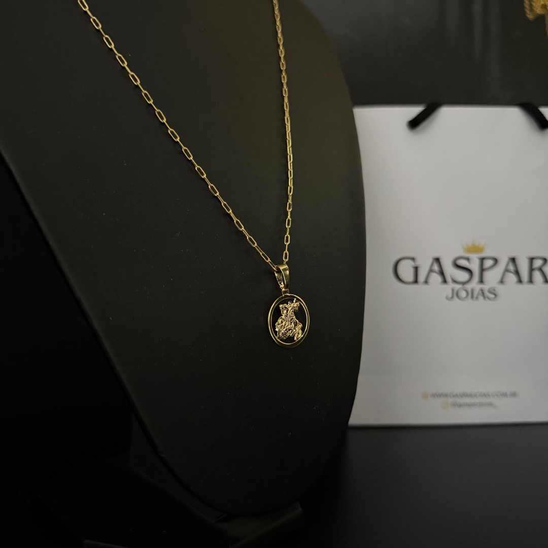 Corrente Cartier Boleada 2mm + Pingente da sua Escolha (Banhado a Ouro 18k)