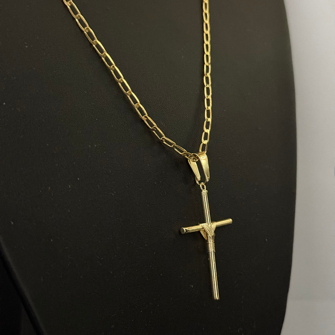 Corrente Long 1mm + Pingente da sua Escolha (Banhado a Ouro 18k)