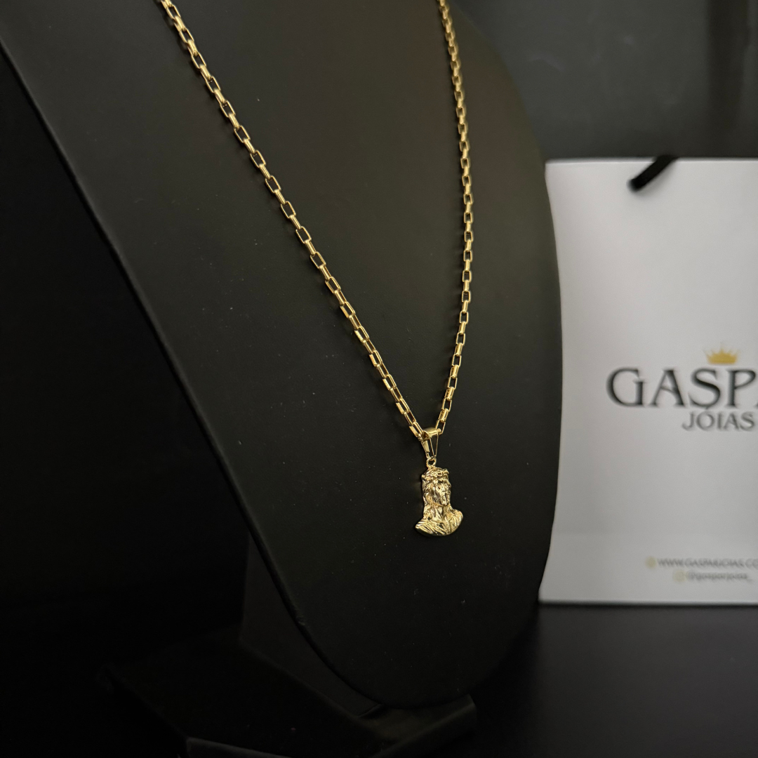 Corrente Tijolinho 2mm + Pingente da sua Escolha (Banhado a Ouro 18k)