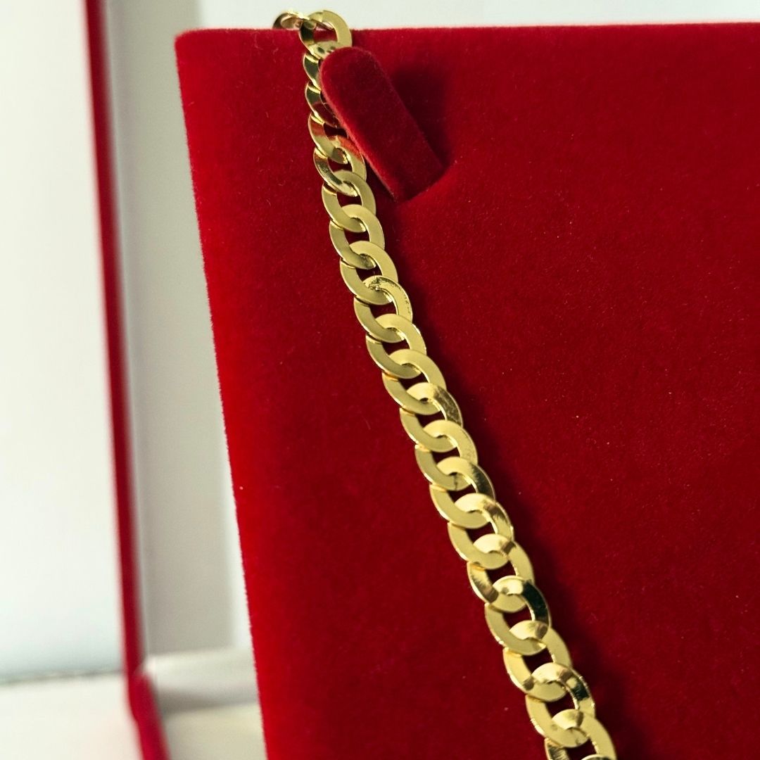 Corrente Escama de Peixe Redonda Laminada 5mm - Moeda Antiga Italiana Envernizada + Banho de 10 Millessimos Ouro 18K