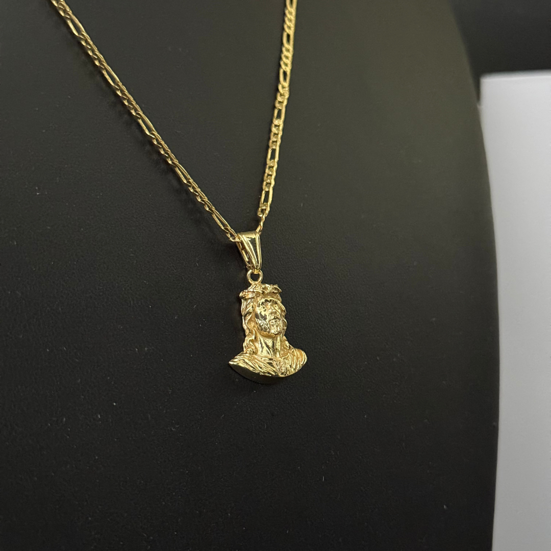Corrente Elo 3x1 - 2mm + Pingente da sua Escolha (Banhado a Ouro 18k)