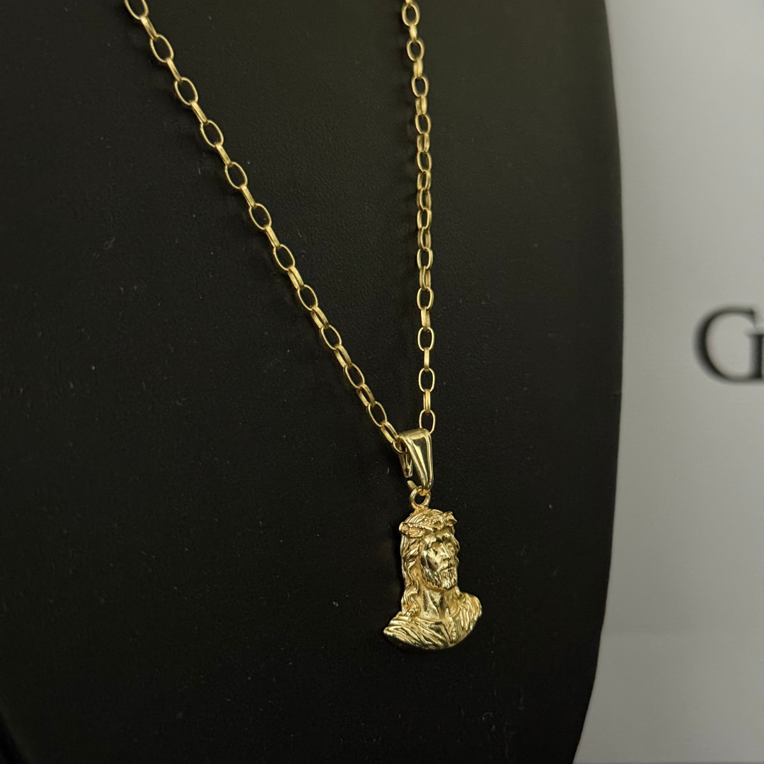 Corrente Tijolinho Redonda 2mm + Pingente da sua Escolha (Banhado a Ouro 18k)