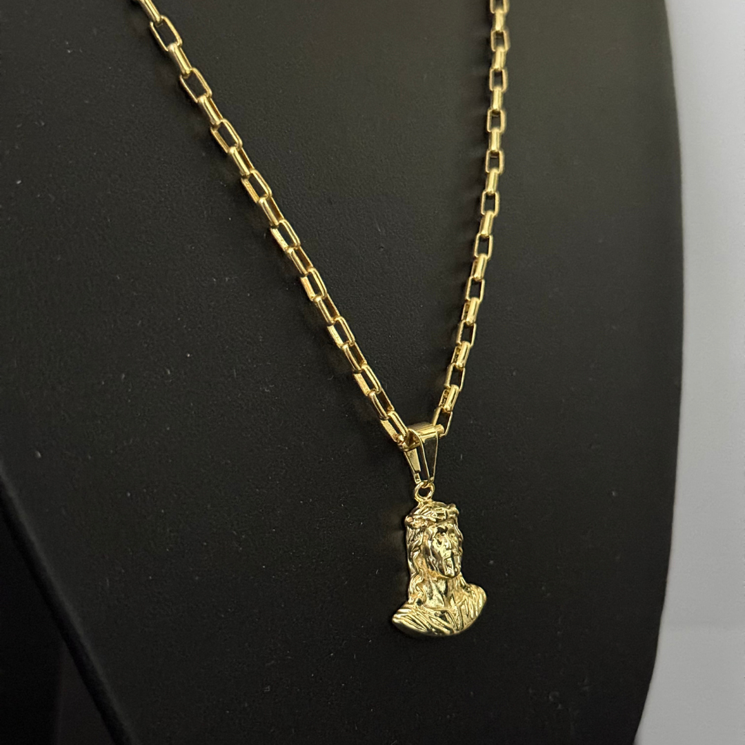 Corrente Tijolinho 2mm + Pingente da sua Escolha (Banhado a Ouro 18k)