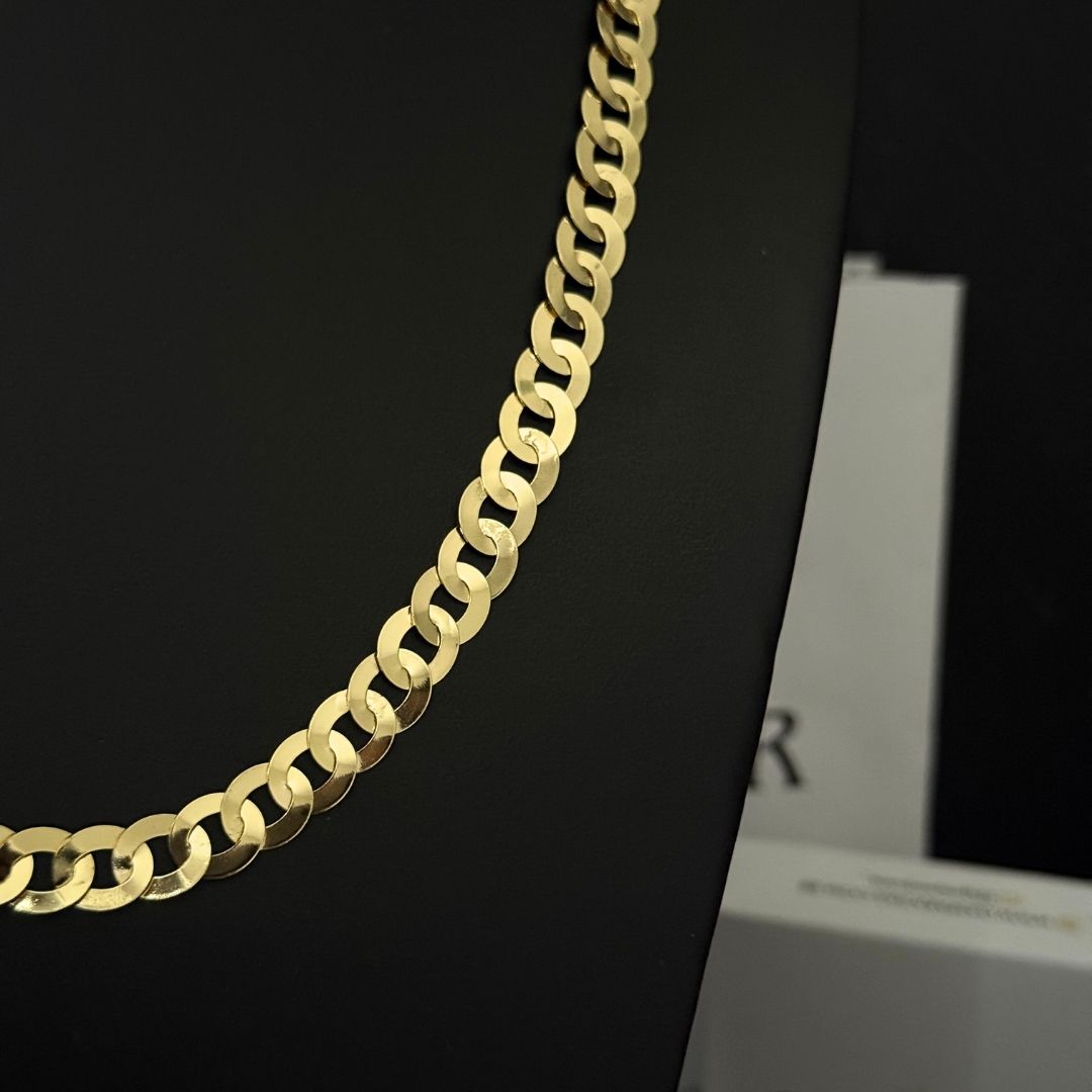 Corrente Elo Redondo Laminada 8mm - Moeda Antiga Italiana Envernizada + Banho de 10 Millessimos Ouro 18K