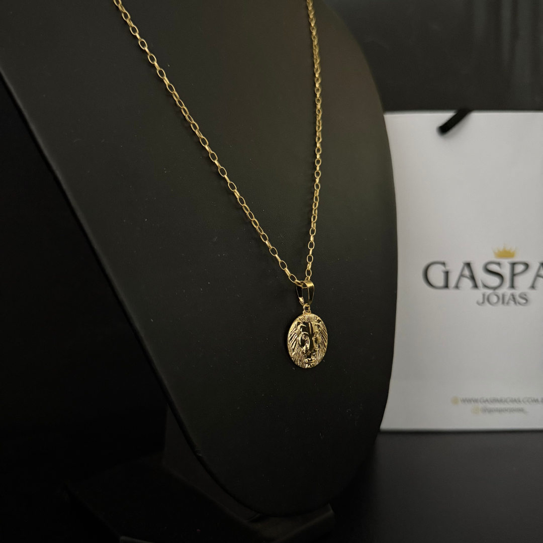 Corrente Tijolinho Redonda 2mm + Pingente da sua Escolha (Banhado a Ouro 18k)