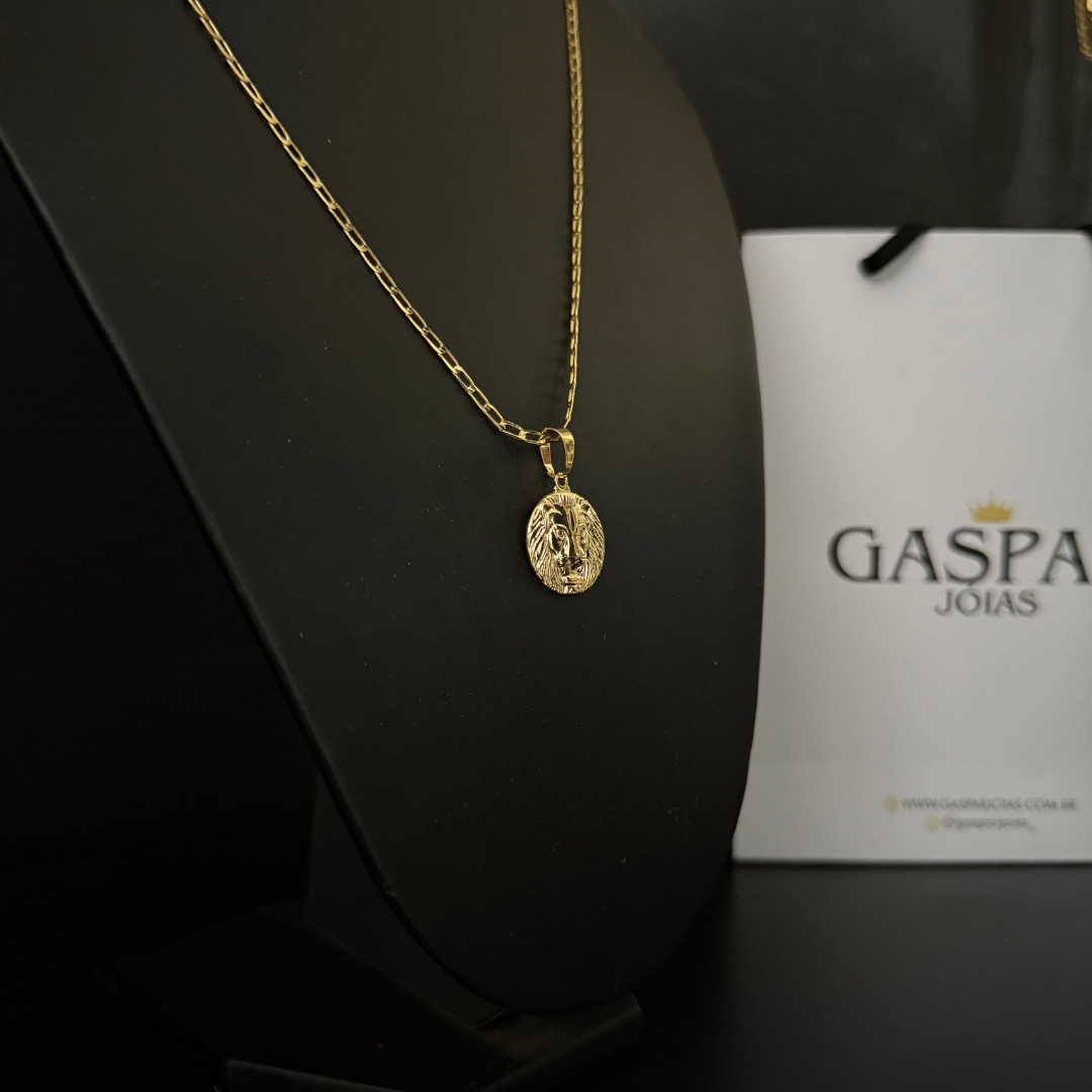 Corrente Long 1mm + Pingente da sua Escolha (Banhado a Ouro 18k)