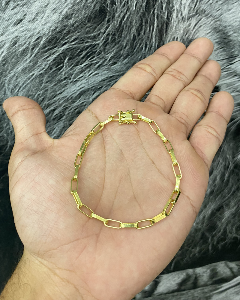 PULSEIRA TIJOLINHO 4MM - 21CM - MOEDA ANTIGA