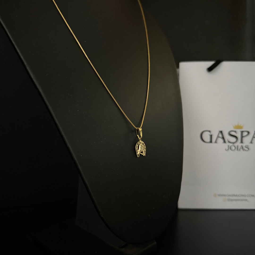 Corrente Veneziana 1mm + Pingente da sua Escolha (Banhado a Ouro 18k)