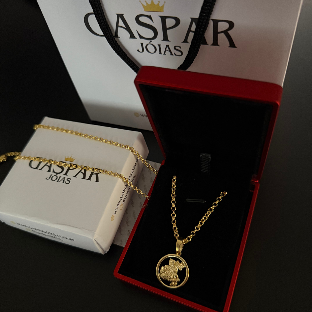 Corrente Elo Português 2mm + Pingente da sua Escolha (Banhado a Ouro 18k)