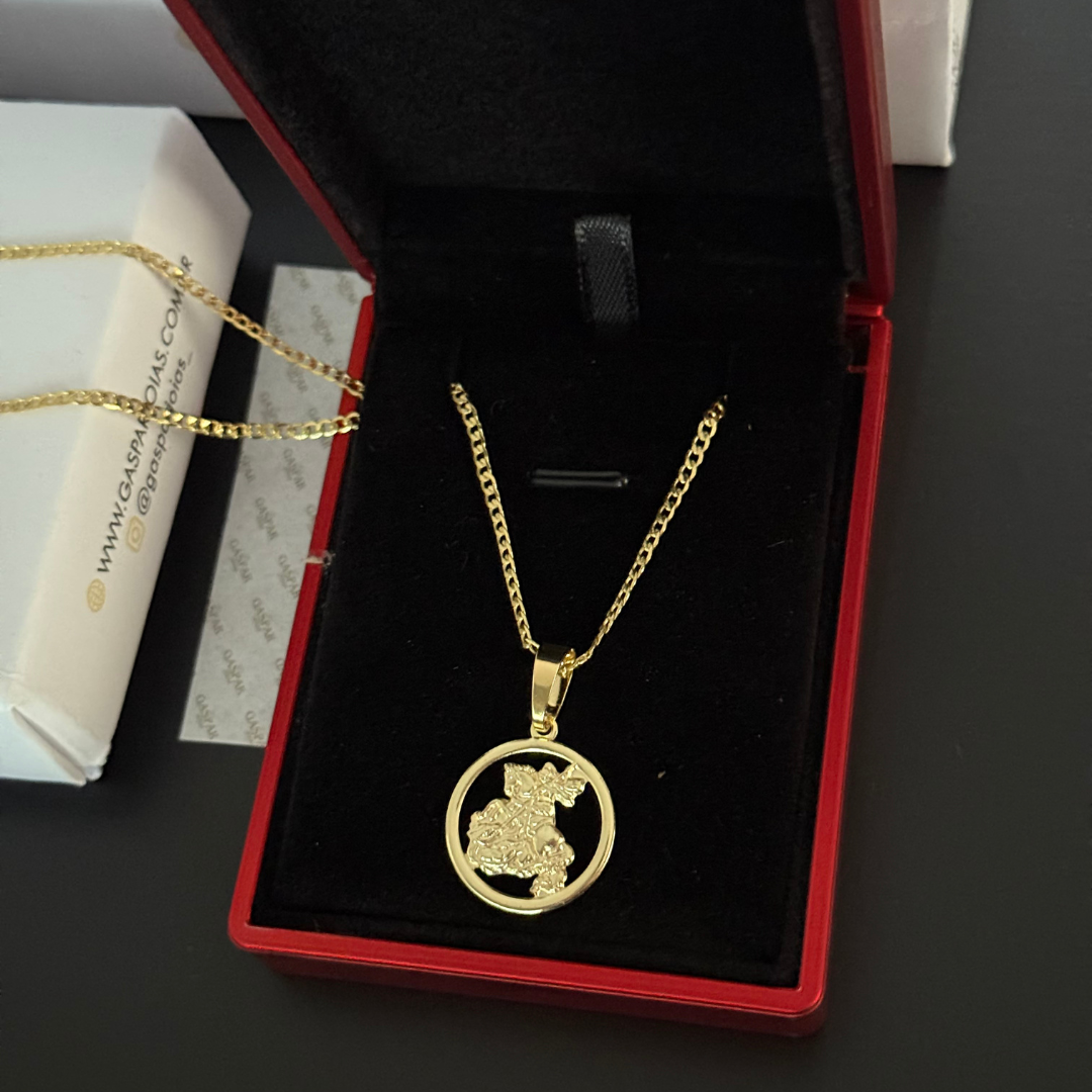 Corrente Grummet 2mm + Pingente da sua Escolha (Banhado a Ouro 18k)