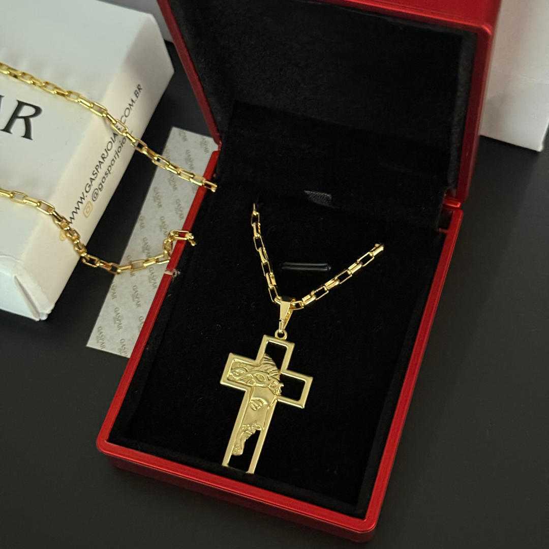 Corrente Tijolinho 2mm + Pingente da sua Escolha (Banhado a Ouro 18k)