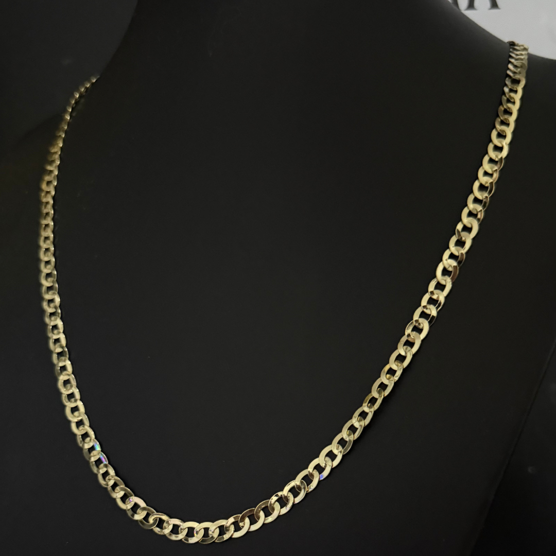 Corrente Escama Redondo 5mm - Moeda Antiga Italiana + Verniz + Banho de 10 Millessimos Ouro