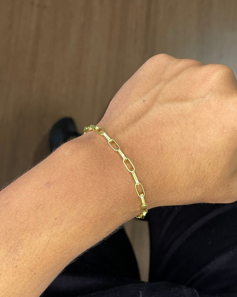 PULSEIRA TIJOLINHO 4MM - 21CM - MOEDA ANTIGA