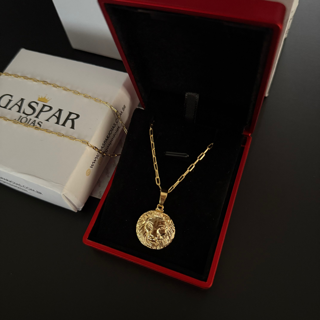 Corrente Tijolinho Boleada 2mm + Pingente da sua Escolha (Banhado a Ouro 18k)