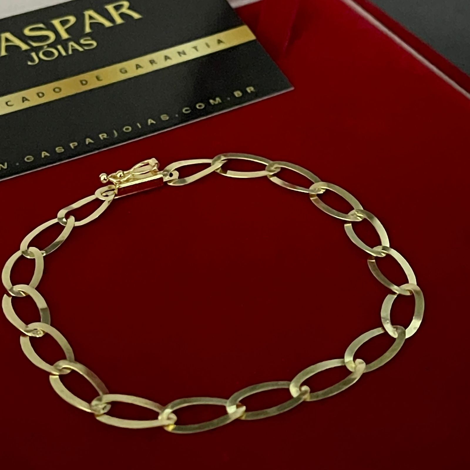 Pulseira Elo Laminada Elo Oval 6mm 100% Moeda Antiga Premmium Identico Ouro 18k